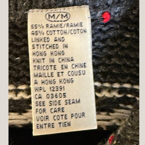 Northern Isles Women’s Fair Isle Knit Sweater – Black/Gray/Red, Medium - Picture 9 of 9